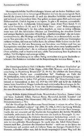 Röpke, Georg-Wilhelm ; Fricke, Helmuth :: Wandsbeker Straßen, Namen früher und heute, Stadtteile Eilbek, Farmsen-Berne, Marienthal, Jenfeld, Tonndorf und Wandsbek, (Heinevetter-Dokumentationen) : Hamburg, Heinevetter, 1992