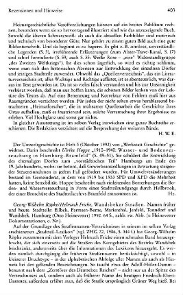 Röpke, Georg-Wilhelm ; Fricke, Helmuth :: Wandsbeker Straßen, Namen früher und heute, Stadtteile Eilbek, Farmsen-Berne, Marienthal, Jenfeld, Tonndorf und Wandsbek, (Heinevetter-Dokumentationen) : Hamburg, Heinevetter, 1992