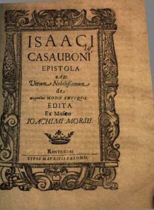 Epistola ad virum nobilissimum de pyrseias modo antiquo