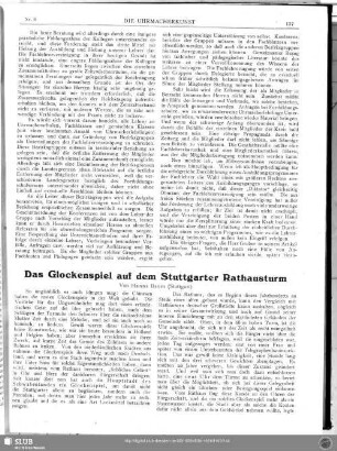 Das Glockenspiel auf dem Stuttgarter Rathausturm