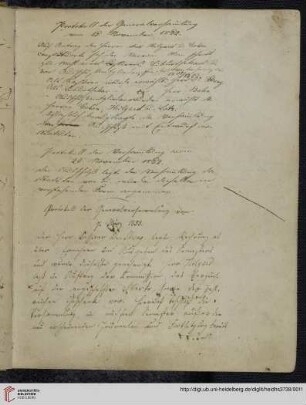 Protokolle der Generalversammlung 1852-1855