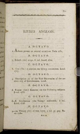 Livres Anglois.