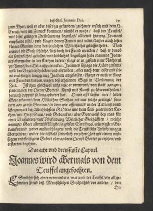 Das acht und dreyssigste Capitel. Joannes wird abermals von dem Teuffel angefochten.