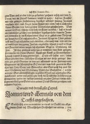 Das acht und dreyssigste Capitel. Joannes wird abermals von dem Teuffel angefochten.