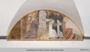 Szenen aus dem Leben des heiligen Dominikus : Der heilige Dominikus überreicht einer Frau eine Münze