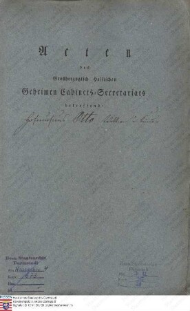 Otto, Balthasar, Stabshornist, Hofmusikus in Darmstadt