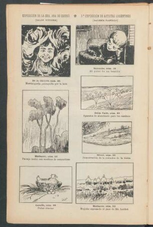 Exposición de la Sra. Ana de Carrié (Salón Witcmb) [y] 2.a exposición de artistas argentinos (Galería Castillo) - [Dibujos]