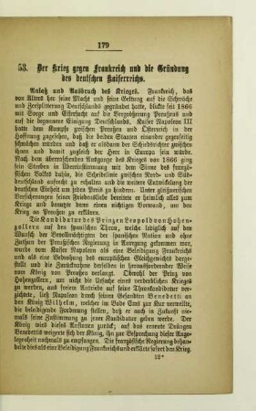 53. Der Krieg gegen Frankreich und die Gründung des deutschen Kaiserreichs