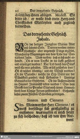 Das dreyzehende Gespräch