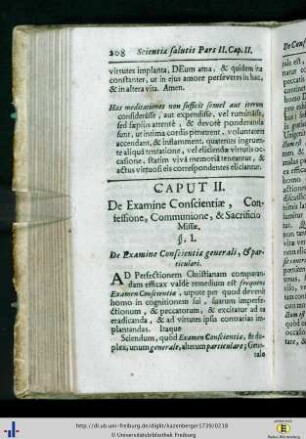 Caput II. De examine conscientiae, confessione...
