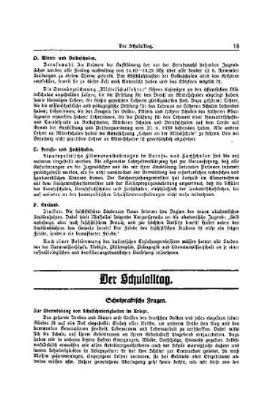 Der Schulalltag