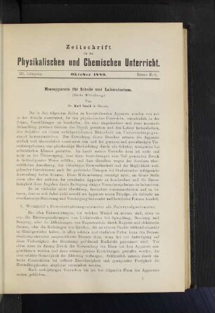 III. Jahrgang. Oktober 1889