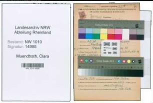 Entnazifizierung Clara Muendtrath , geb. 08.02.1908 ()