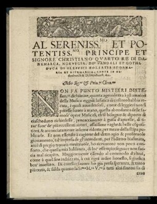 Dedikation an Christian IV. von Dänemark (1577-1648) von Melchior Borchgrevinck
