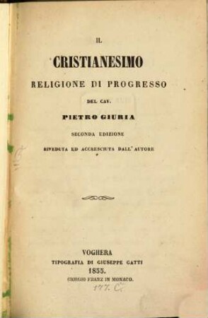 Il Cristianesimo : Religione di progresso
