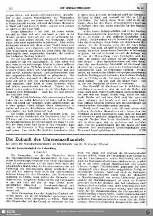 Die Zukunft des Uhreneinzelhandels (Fortsetzung)
