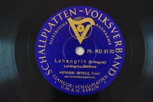 Lohengrin : ["Mein lieber Schwan"], Lohengrins Abschied [von Elsa aus der Oper "Lohengrin" 3. Akt] / (R. Wagner)