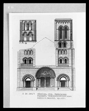 Vézelay, Rekonstruktion der Fassade der ehemaligen Abteikirche Sainte-Marie-Madeleine