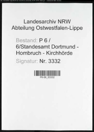 Sterberegister Standesamt Dortmund-Hombruch-Kirchhörde (XXII)