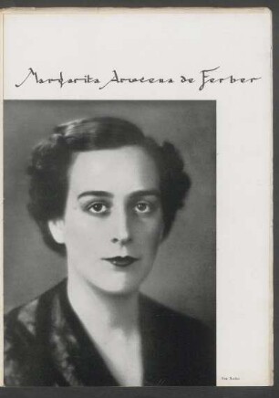[Fotografía de] Margarita Arocena de Ferber
