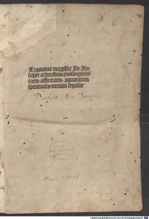 Lectura super arboribus consanguinitatis et affinitatis