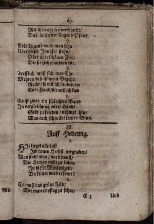 III. Auff Hedewig