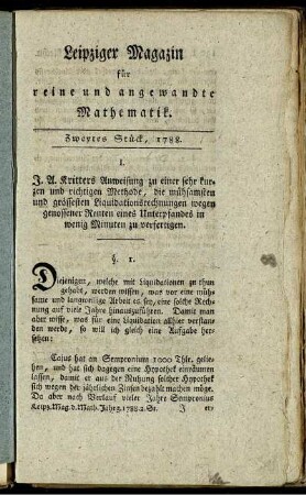 Zweytes Stück. 1788.