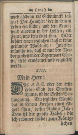 XIII. Mein Herr!