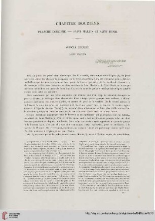 Chapitre douzième - Planches douzième - Saint Martin et Saint Denis