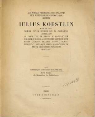 David Strauss als Romantiker des Heidenthums
