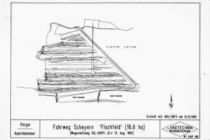 Fahrweg Scheyern 'Flachfeld' (16.6 ha) (Wegermittlung SEL-DGPS, 12. + 13. Aug.1991)