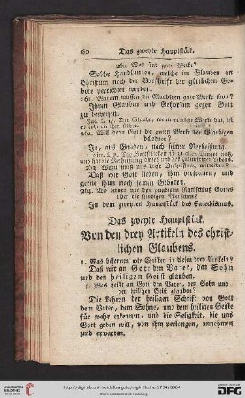 Das zweyte Hauptstueck: Von den drey Artikeln des christlichen Glaubens