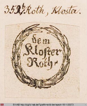 Exlibris des Klosters Roth