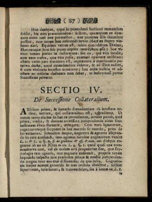 Sectio IV. De Successione Collateralium.