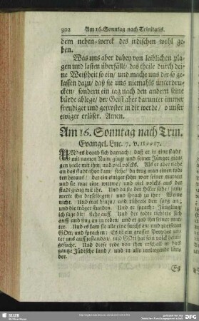 Am 16. Sonntag nach Trin. Evangel. Luc. 7. v. 11-17.