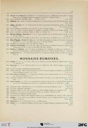 Monnaies Romaines (Nr. 438-532)