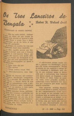 Os très lanceiros de Bengala : (Continuação do numero anterior). [Grande romance]. (Conclue no proximo numero)