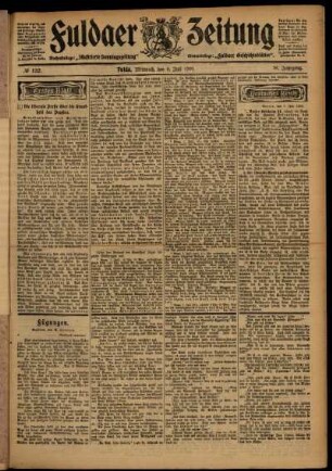 Erste Ausgabe vom Mittwoch, den 08. Juli 1903.