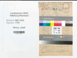 Entnazifizierung Josef Bonus , geb. 07.03.1905 (Polizeibeamter)