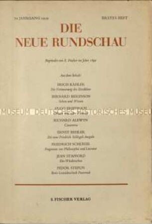 Kulturzeitschrift . 70. Jahrgang, 1959