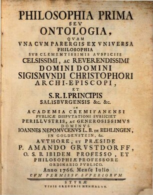 Philosophia prima seu ontologia