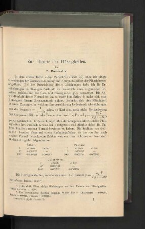Zur Theorie der Flüssigkeiten.