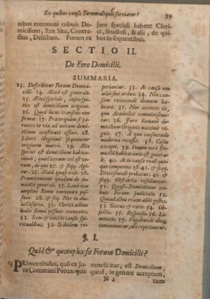 Sectio II. De Foro Domicilii.