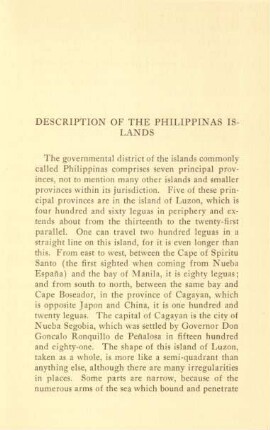 Description of the Philippinas Islands