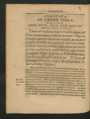 Annotata Ad Librum Esdrae.