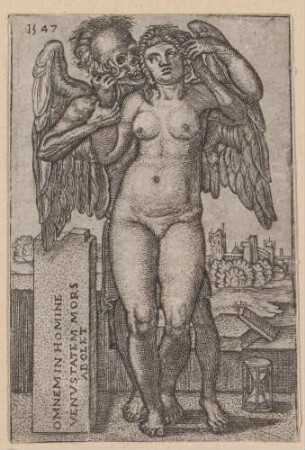 Der Tod und die stehende nackte Frau
