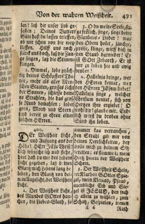 491-492, Von der wahren Weißheit (§ 400)