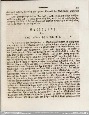 Erklärung der architektonischen Glieder