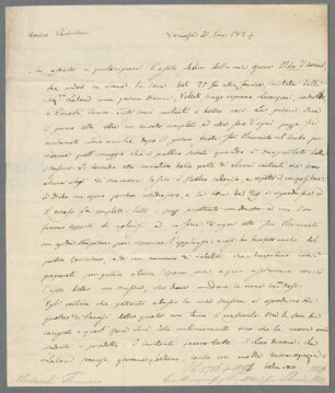 Brief von Francesco Morlacchi an Theodor Hell - BSB Autogr. Morlacchi, Francesco