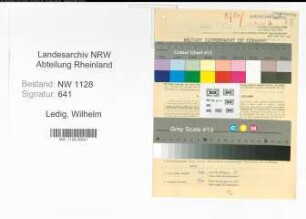 Entnazifizierung Wilhelm Ledig , geb. 01.07.1903 (Feuerwehrmann)